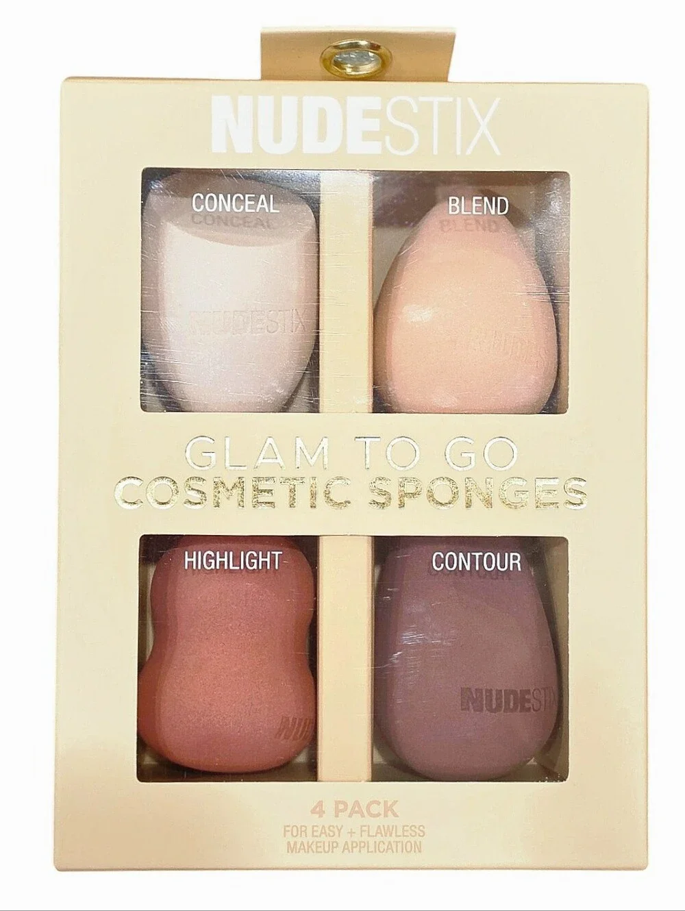 NUDESTIX 4-Pack Glam To Go Cosmetic Sponges